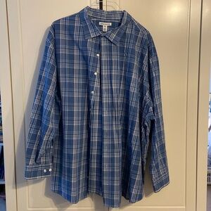 Blue plaid dress shirt